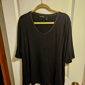 QVC XL H by Halston Essentials Elbow Sleeve U Neck Top